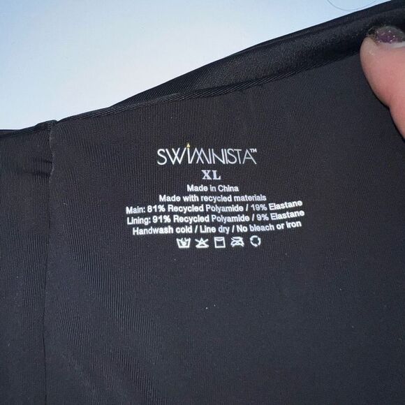 Swiminista Classy Black Tie Front Bikini Bottom - Picture 6 of 10